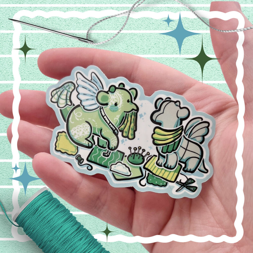 Fabric Crafter/Seamstress Dragon ~ Sticker