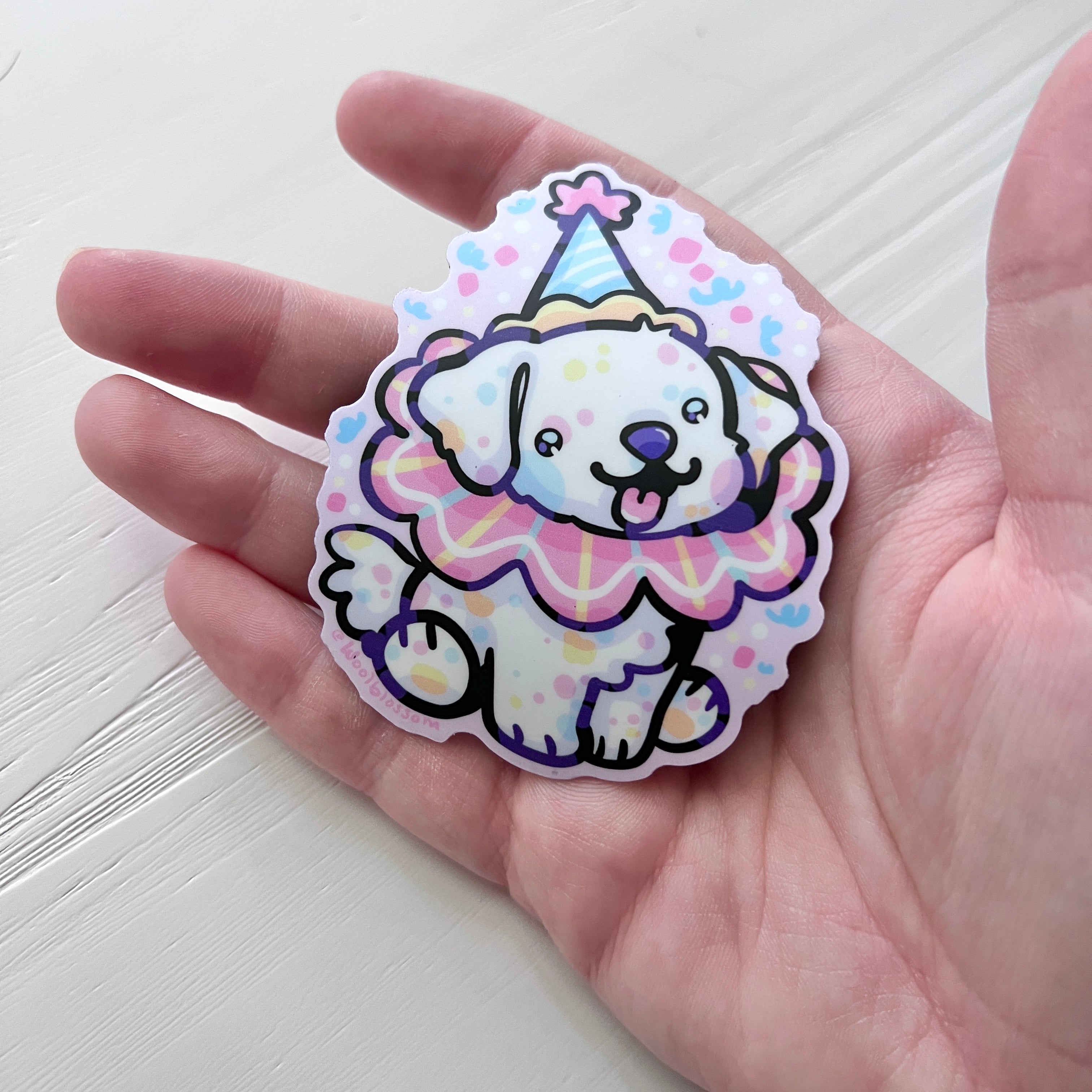 Cute Birthday Clown Puppy ~ Magnet