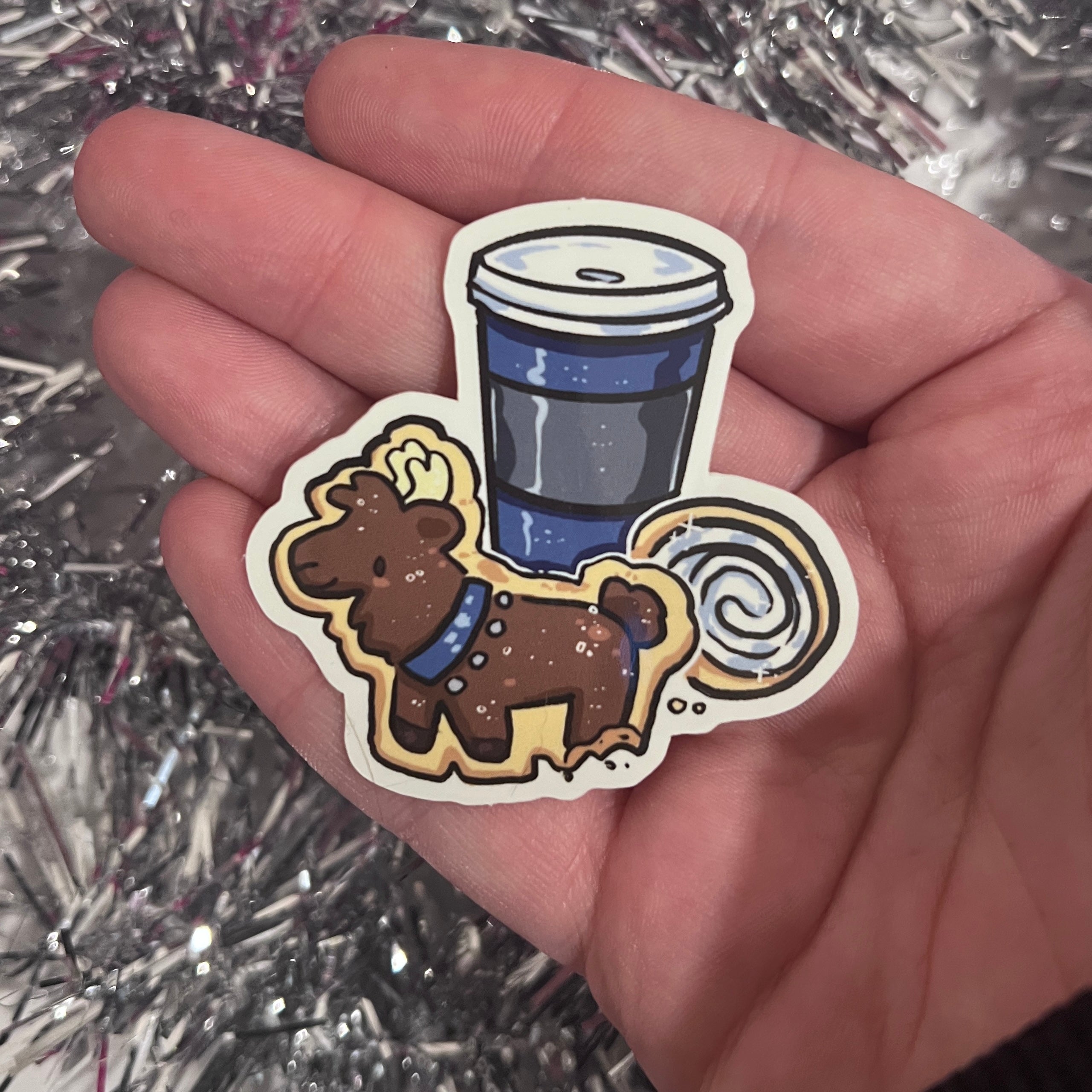 Reindeer Cookie & Coffee ~ Sticker