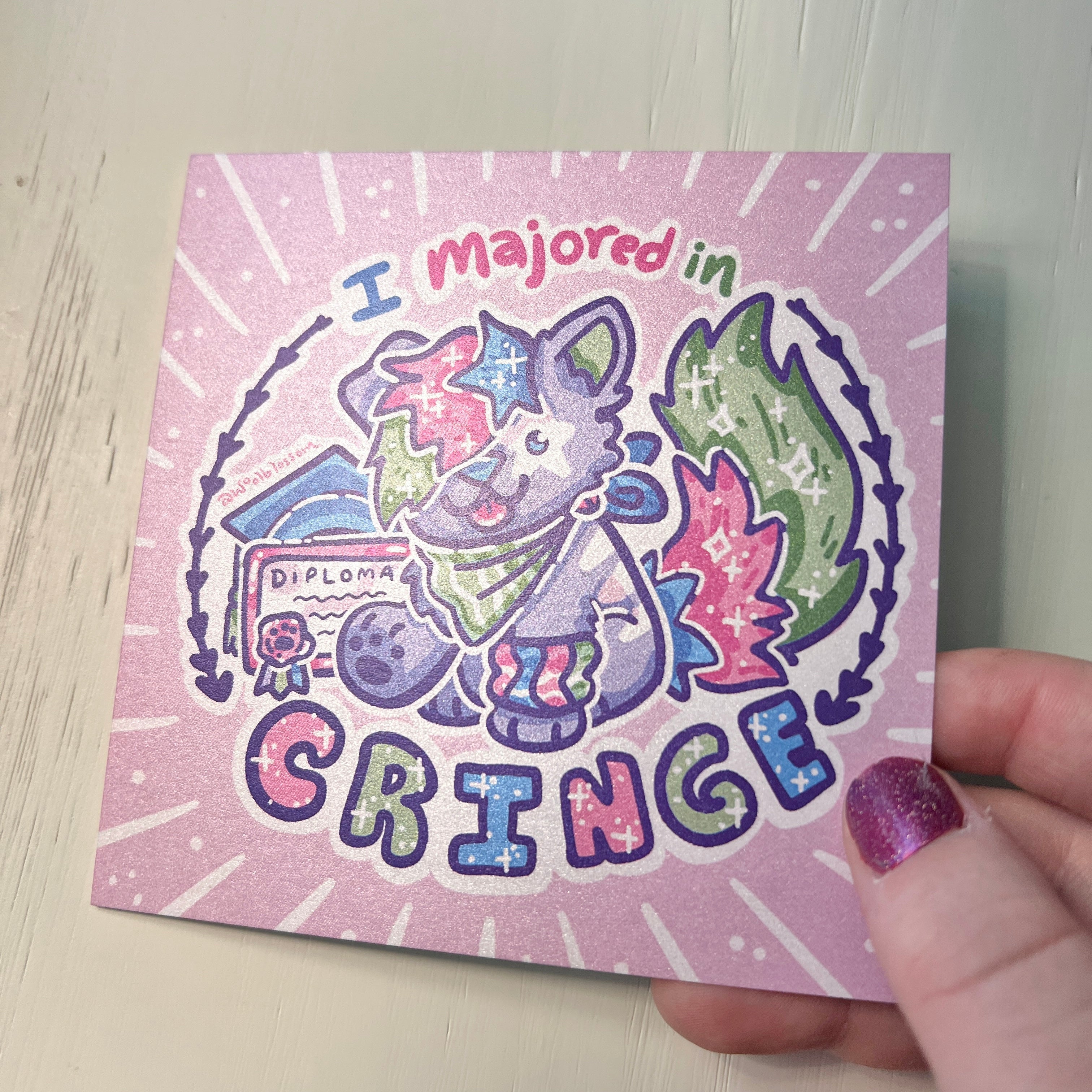 I Majored in CRINGE Sparkledog ~ Shimmer Print