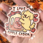 I Love Apple Cider! Puppy ~ Sticker