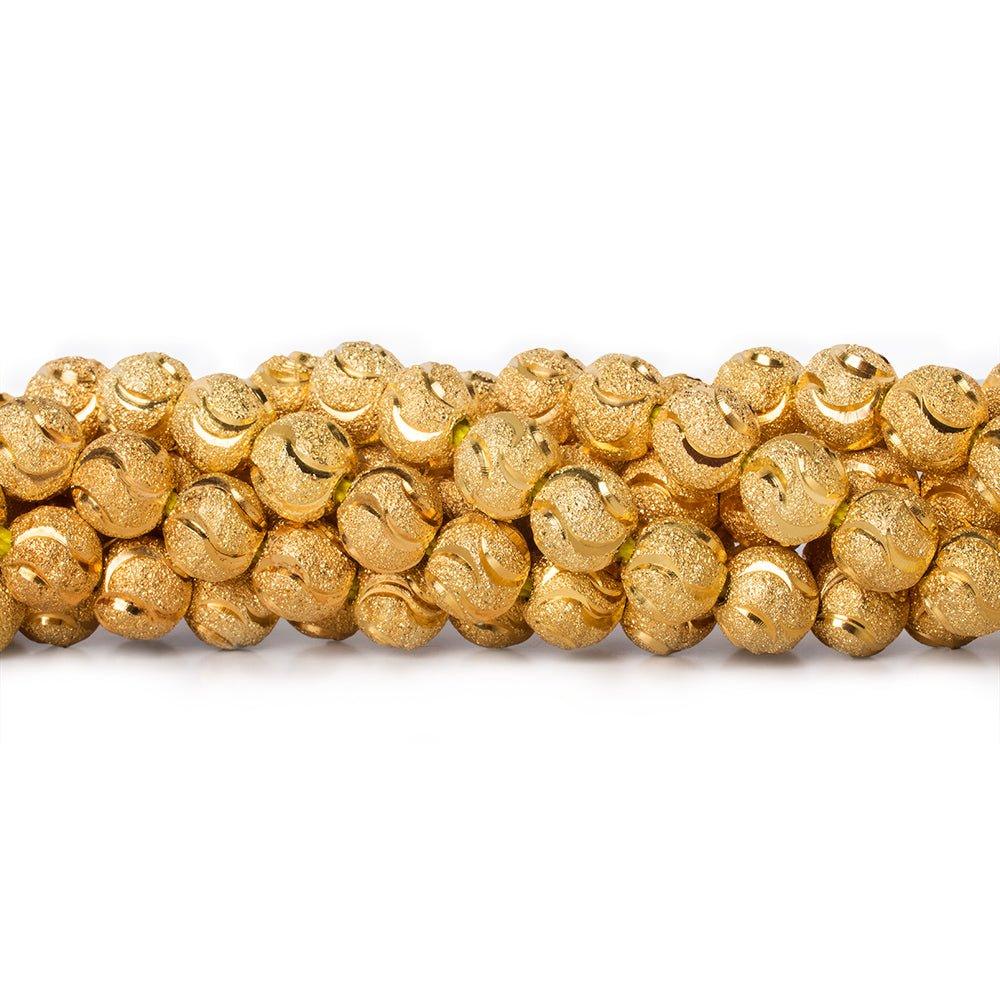 10mm 22kt Gold Plated Brass Stardust Half Moon Round Beads