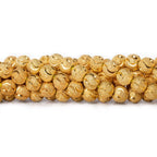 10mm 22kt Gold Plated Brass Stardust Half Moon Round Beads