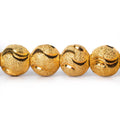 10mm 22kt Gold Plated Brass Stardust Half Moon Round Beads