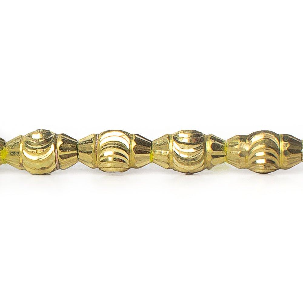 10x5mm Brass Wave Barrels 8 inch 21 beads