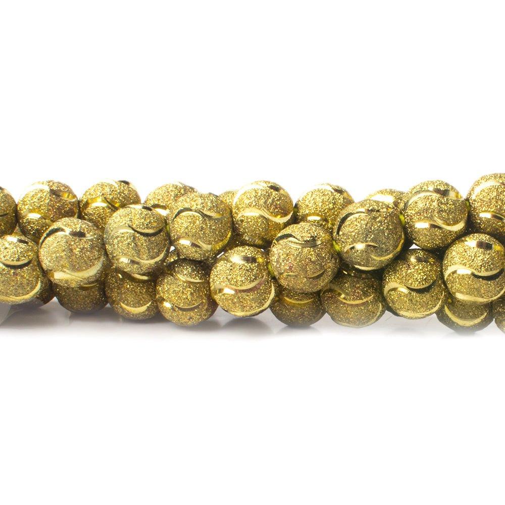10mm Brass Wave Cut Stardust Rounds 8 inch 21 beads