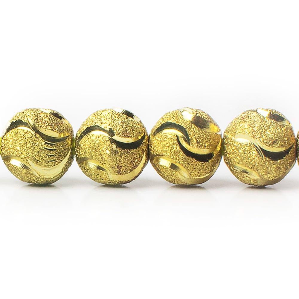 10mm Brass Wave Cut Stardust Rounds 8 inch 21 beads