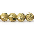 10mm Brass Diamond Cut Double Wave Rounds 8 inch 20 beads