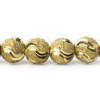10mm Brass Diamond Cut Double Wave Rounds 8 inch 20 beads