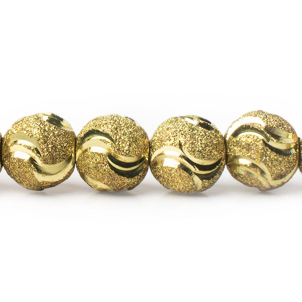 10mm Brass Diamond Cut Double Wave Rounds 8 inch 20 beads