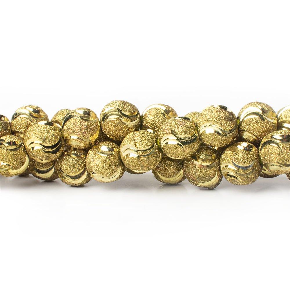 10mm Brass Diamond Cut Double Wave Rounds 8 inch 20 beads