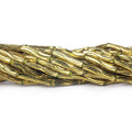 10mm Brass Grooved Wave Tube Beads 8 inch 20 beads