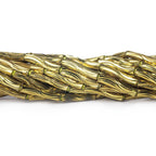 10mm Brass Grooved Wave Tube Beads 8 inch 20 beads