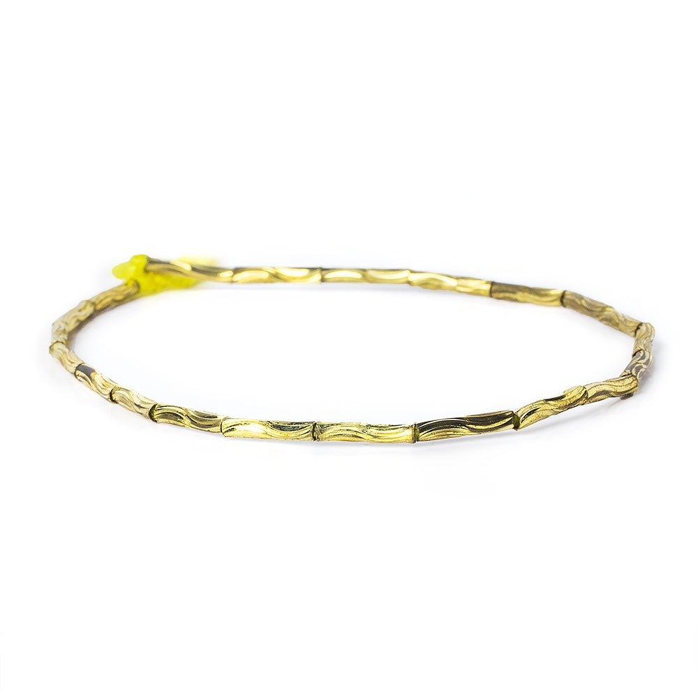 10mm Brass Grooved Wave Tube Beads 8 inch 20 beads