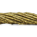 10mm Brass Textured Double Stripe Tube Beads 8 inch 21 beads