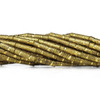 10mm Brass Textured Double Stripe Tube Beads 8 inch 21 beads