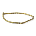 10mm Brass Textured Double Stripe Tube Beads 8 inch 21 beads