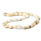 10mm White Opal Faceted Oval Beads, 14 inch