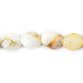 10mm White Opal Faceted Oval Beads, 14 inch