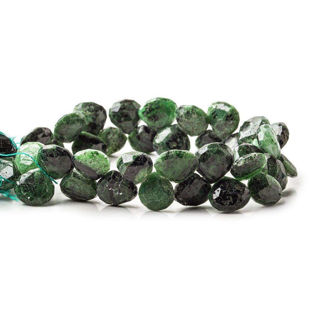 10mm Zoisite Faceted Heart Beads, 8 inch