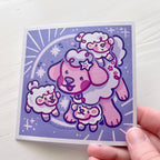Blossom Puppy & Sheep ~ Shimmer Print