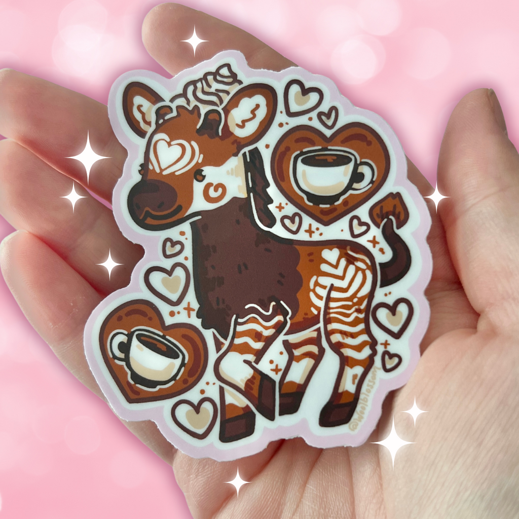 Latte Coffee Okapi ~ Sticker
