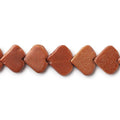 11mm Goldstone Plain Heart Beads, 14 inch