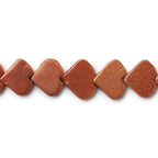 11mm Goldstone Plain Heart Beads, 14 inch