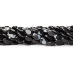 11mm Snowflake Obsidian Plain Oval Beads, 14 inch