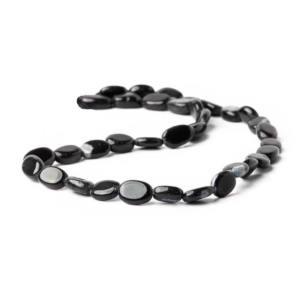 11mm Snowflake Obsidian Plain Oval Beads, 14 inch