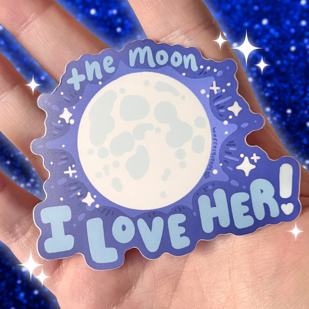 I Love the Moon! ~ Sticker