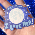 I Love the Moon! ~ Sticker
