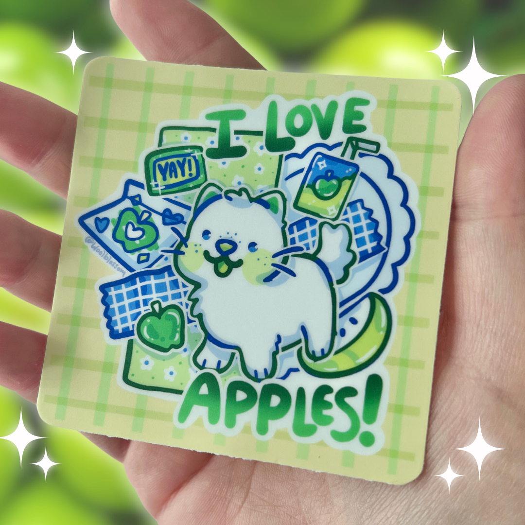 Apple Lover Kitty ~ Sticker