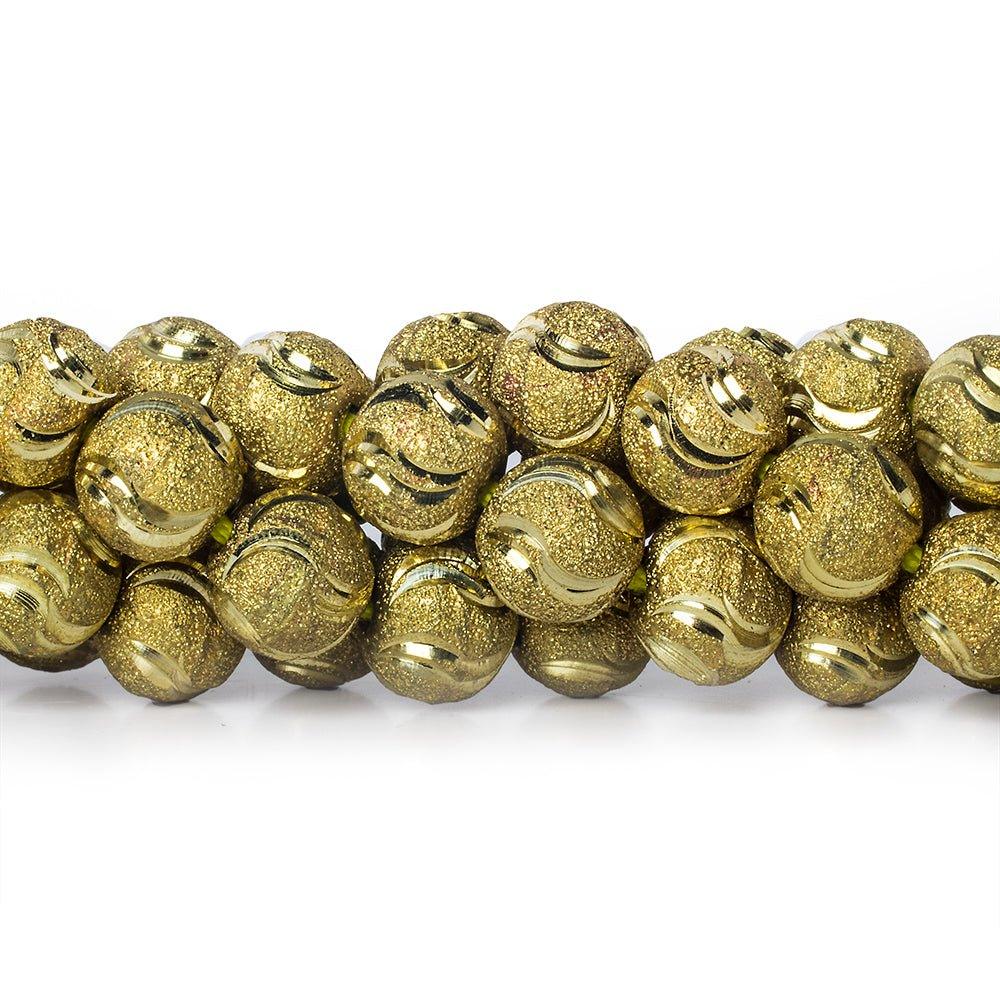 12mm Brass Double Wave Stardust Rounds 8 inch 18 beads