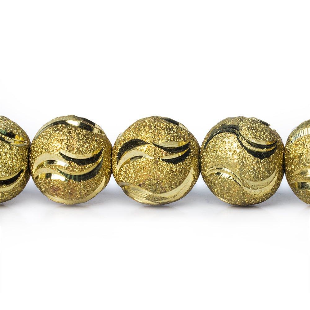 12mm Brass Double Wave Stardust Rounds 8 inch 18 beads