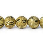 12mm Brass Double Wave Stardust Rounds 8 inch 18 beads
