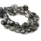 12x12-15x15mm Black Tourmalinated Quartz faceted heart beads 8 inch 40 pieces