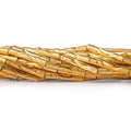 12mm 22kt Gold Plated Brass Tubes 8 inch 17 beads