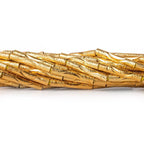 12mm 22kt Gold Plated Brass Tubes 8 inch 17 beads