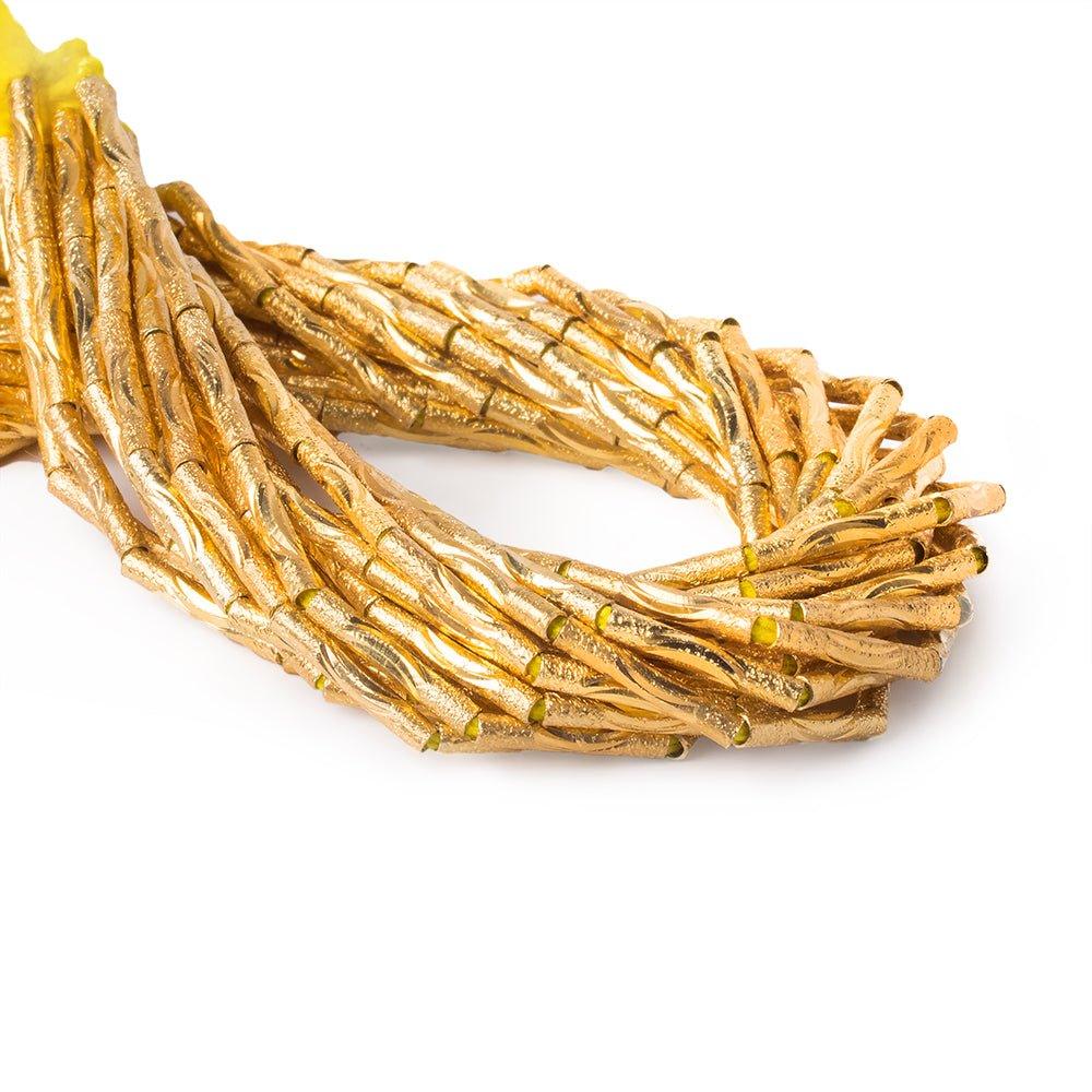12mm 22kt Gold Plated Brass Tubes 8 inch 17 beads