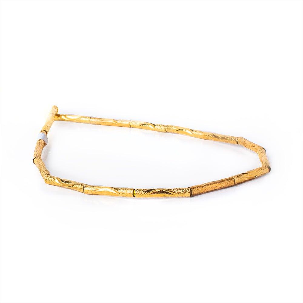 12mm 22kt Gold Plated Brass Tubes 8 inch 17 beads