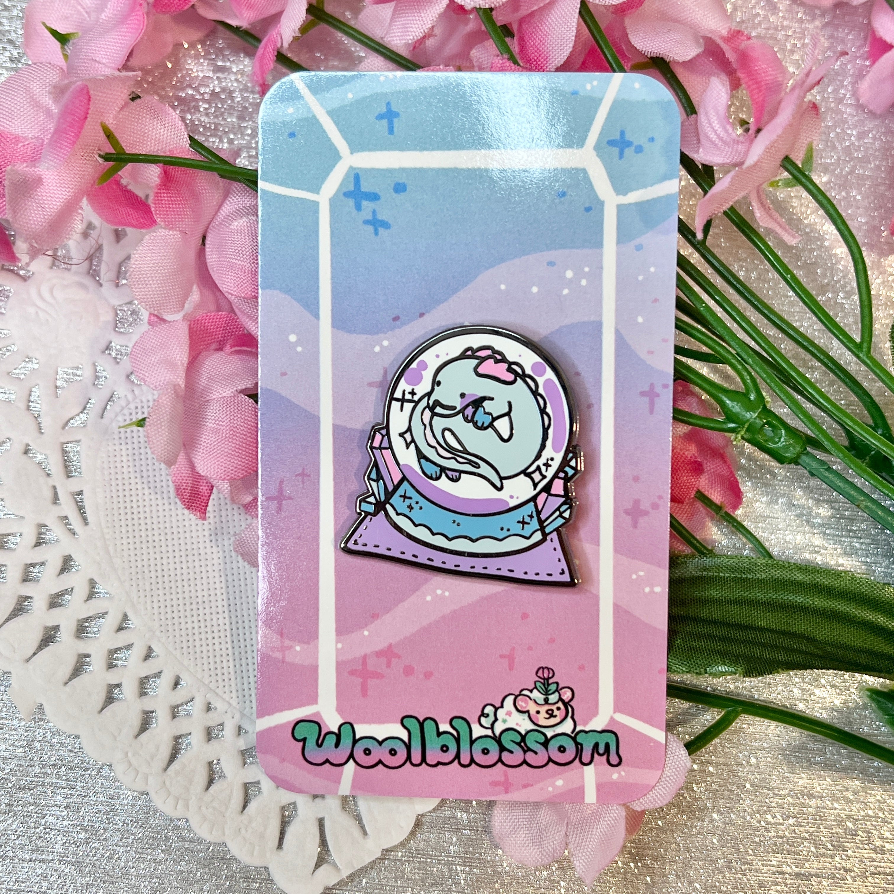 Crystal Ball Jewel the Dragon ~ Enamel Pin