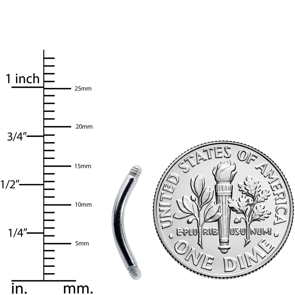 14G 316l Stainless Steel Replacement Curved Barbell 3/8