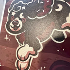 Midnight Cake Puppy ~ Cream Shimmer Print