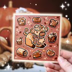 Pumpkin Spice Cow ~ Cream Shimmer Print
