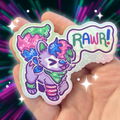 RAWR Sparkle Dog ~ Sticker