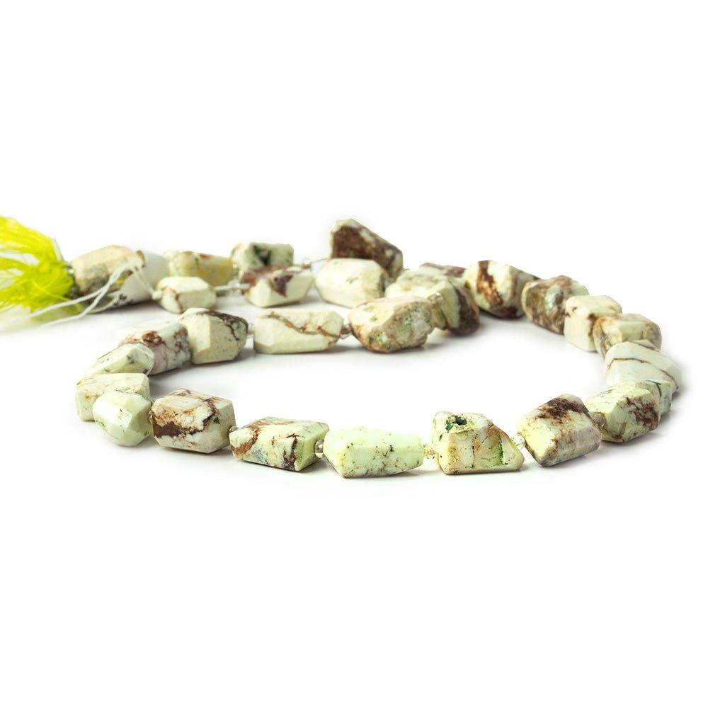 15mm Chryrsoprase & Matrix Faceted Nugget Beads, 14 inch