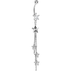 Crystalline Gem Cosmic Star Dangle Belly Ring