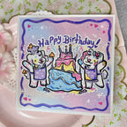 "Happy Birthday!" Confetti and Fondant Birthday Puppies ~ Shimmer Print