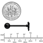 Black Titanium Anodized 3-D Spider Barbell Tongue Ring